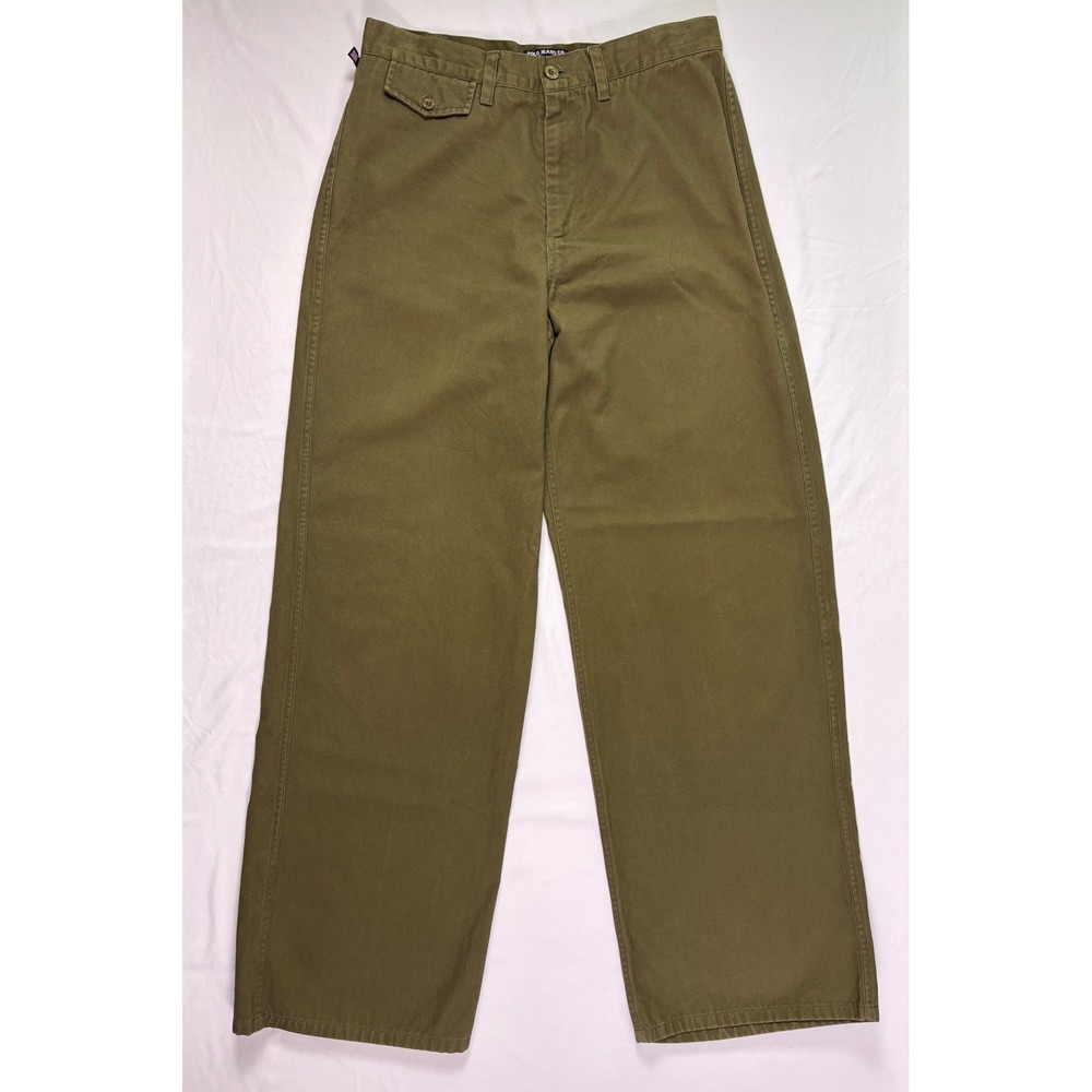 Vintage Polo Jeans Co Ralph Lauren Chino Pants Women 8 Wide Leg Utility Y2K - Picture 2 of 7